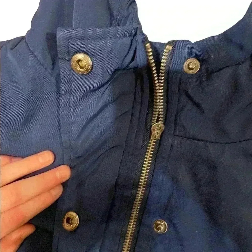 Pop Sugar Size Small Women’s Parka Navy Blue with adjustable clasps - Picture 6 of 8